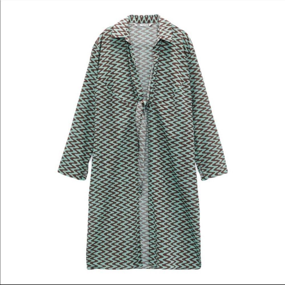 Zara See Green Printed Tunic